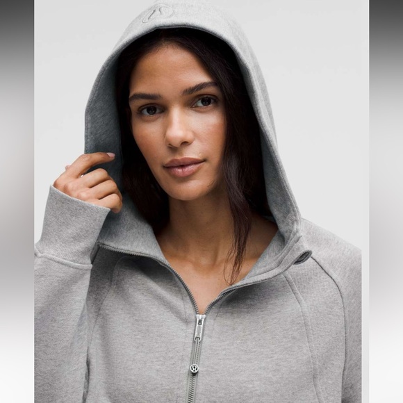 Lululemon Oversized Full-Zip Scuba Hoodie Heathered Core Medium Grey - Picture 4 of 10